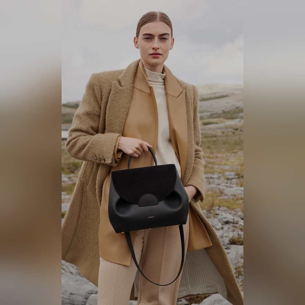 POLÈNE Numéro Un Trio Black Shoulder Bag